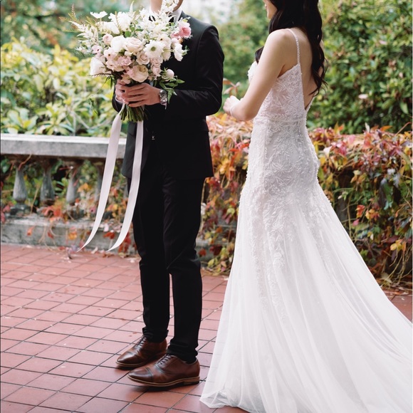 Wedding Bridal Dress Sweetheart Deep V Train - Picture 6 of 11